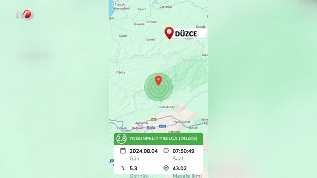 Yığılca'da 2,8 Deprem