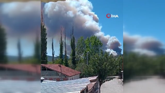 Bolu’da 2 ilçe arasında orman yangını başladı