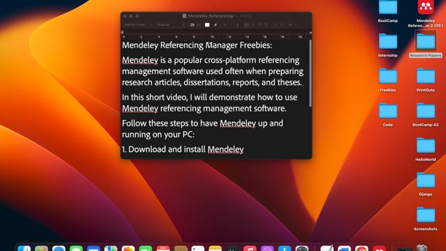 Mendeley Referencing Manager